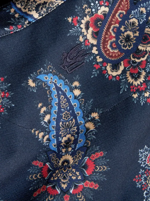 ETRO paisley-print Cotton Polo Shirt | Blue | FARFETCH