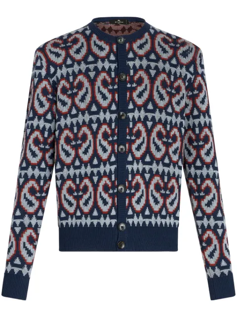 ETRO cárdigan con motivo de cachemira en jacquard