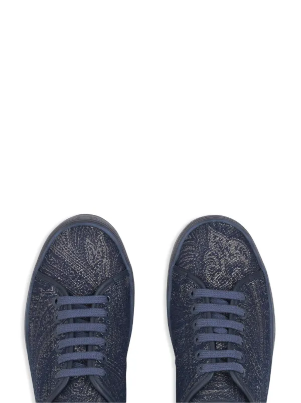 ETRO ペイズリー ジャカード デニム スニーカー ネイビーブルー ETRO ペイズリー ジャカード デニム スニーカー ネイビーブルー