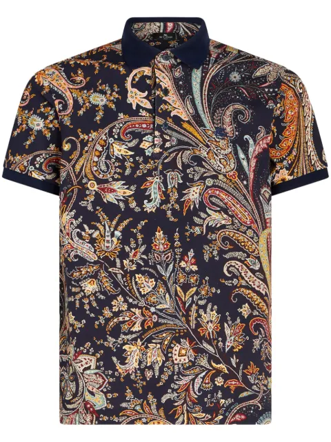 ETRO paisley-print cotton polo shirt