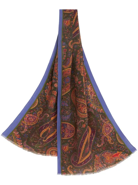 ETRO mascada de seda con estampado de cachemira