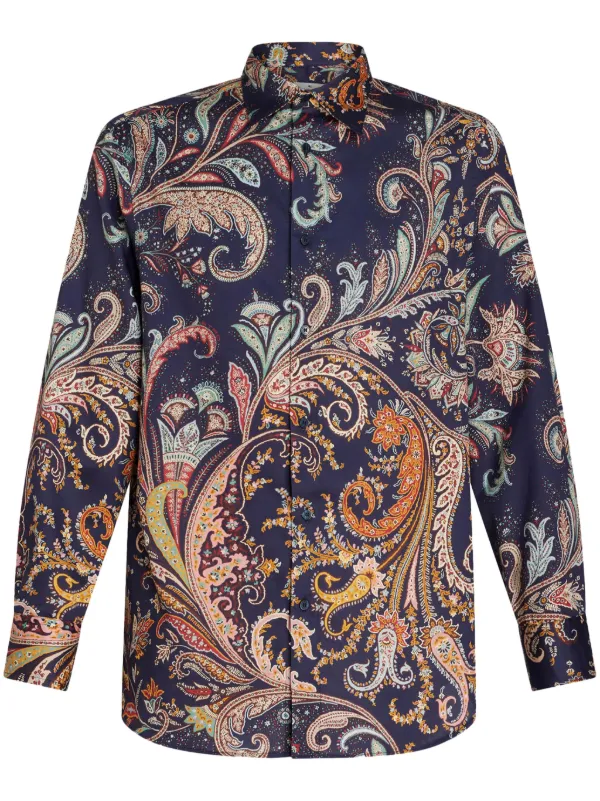 ETRO Overhemd Met paisley print Blauw FARFETCH NL