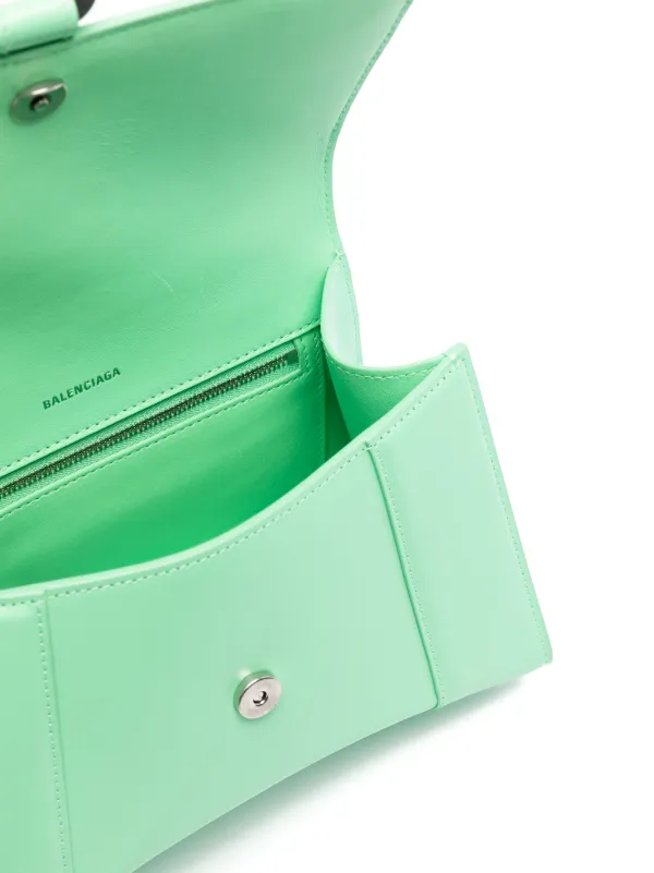 ハンドバッグ Balenciaga Mint Green Leather Small Hourglass Handbag Balenciaga Small Hourglass top-handle Bag | Green | FARFETCH
