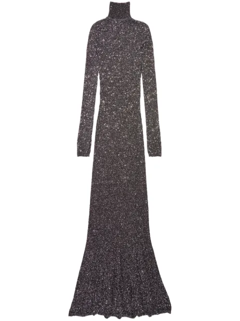 Balenciaga sparkled high-neck maxi dress