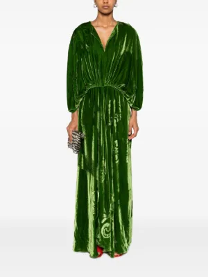green emerald velvet dress Gucci Tom Ford S/S 1997 Blue & Green Velvet Dress  Vintage Grace