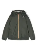 K Way Kids Boa logo-patch hooded jacket - Green