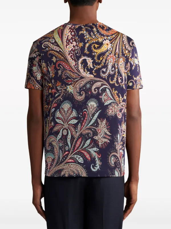 ETRO paisley-print Cotton T-shirt | Blue | FARFETCH TR