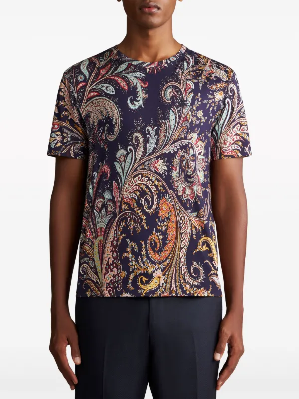 Tシャツ・カットソー ETRO PAISLEY PRINT COTTON T-SHIRT ETRO paisley-print Cotton T-shirt | Blue | FARFETCH