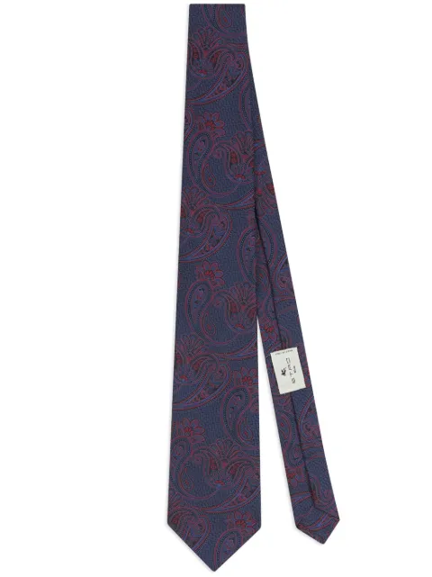 ETRO corbata de seda con estampado de cachemira
