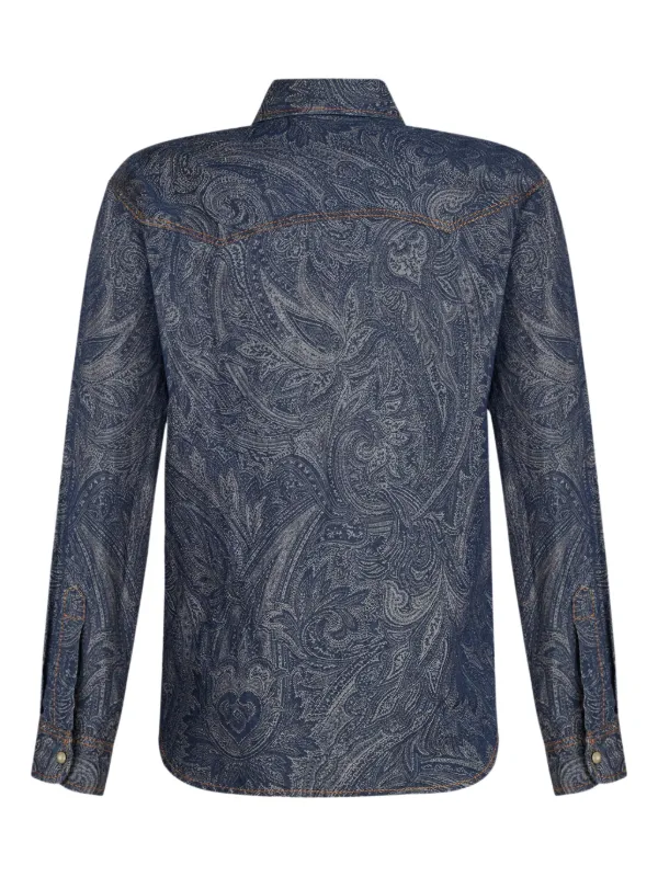 ETRO ペイズリー デニムシャツ | ブルー | FARFETCH JP