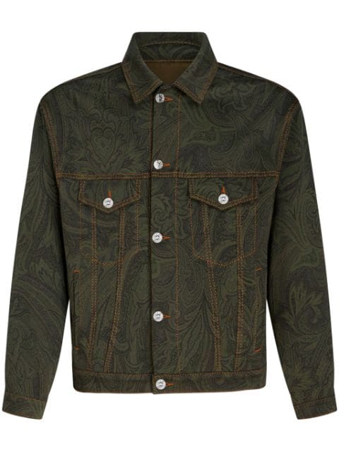 ETRO paisley-jacquard denim jacket