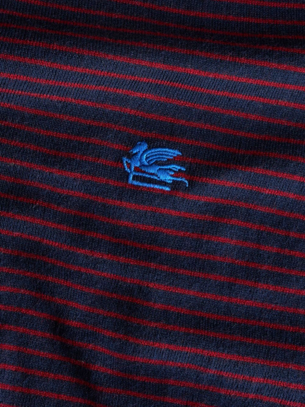 Shop Etro Striped Fine-knit Polo Shirt In Blue