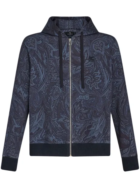 ETRO paisley-print zip-up cotton hoodie