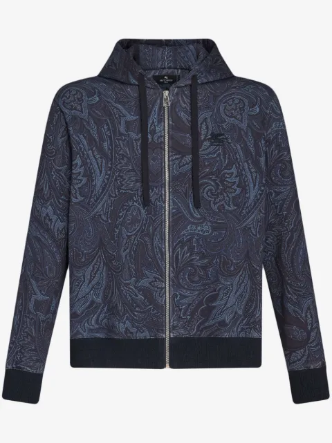 ETRO hoodie en coton à imprimé cachemire