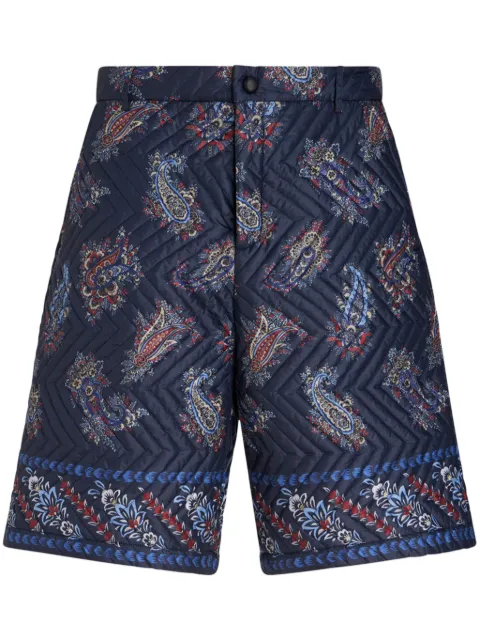 ETRO paisley-print quilted bermuda shorts
