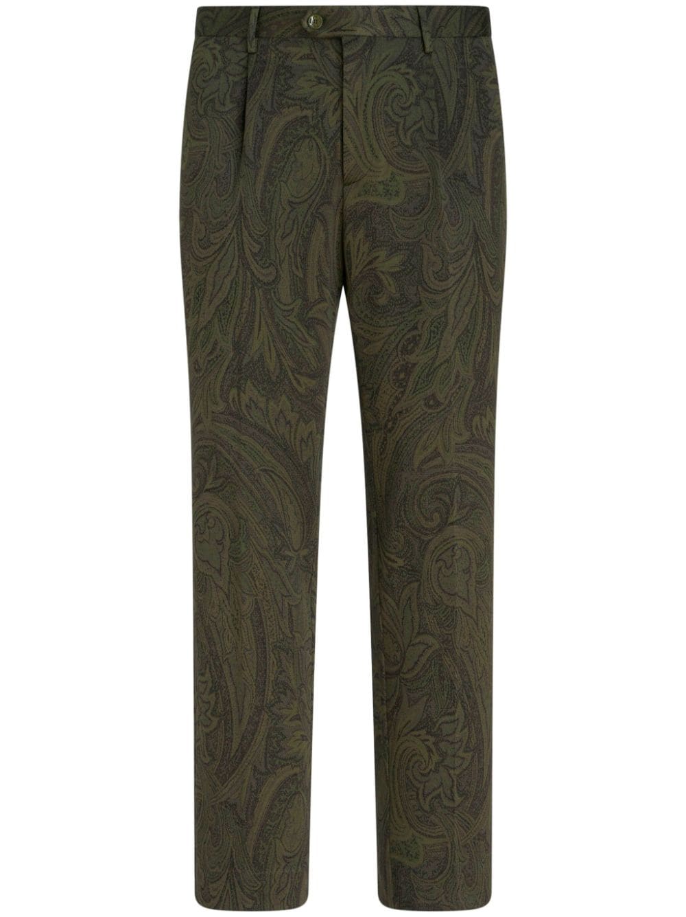 etro pantalon droit à motif cachemire - vert