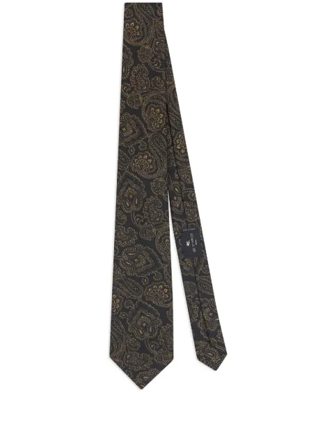 ETRO corbata con estampado de cachemira y efecto metalizado