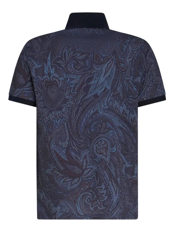ETRO paisley-print Cotton Polo Shirt Blue FARFETCH