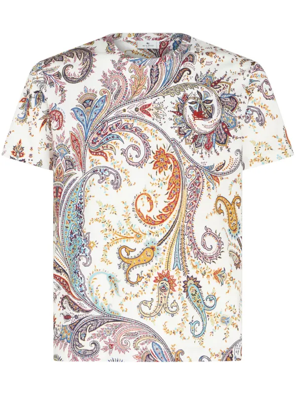 Tシャツ・カットソー ETRO Floral Paisley Cotton shirt (MRIB000199SA5L8 X0883) ETRO Floral Paisley T-shirt | Neutrals | FARFETCH