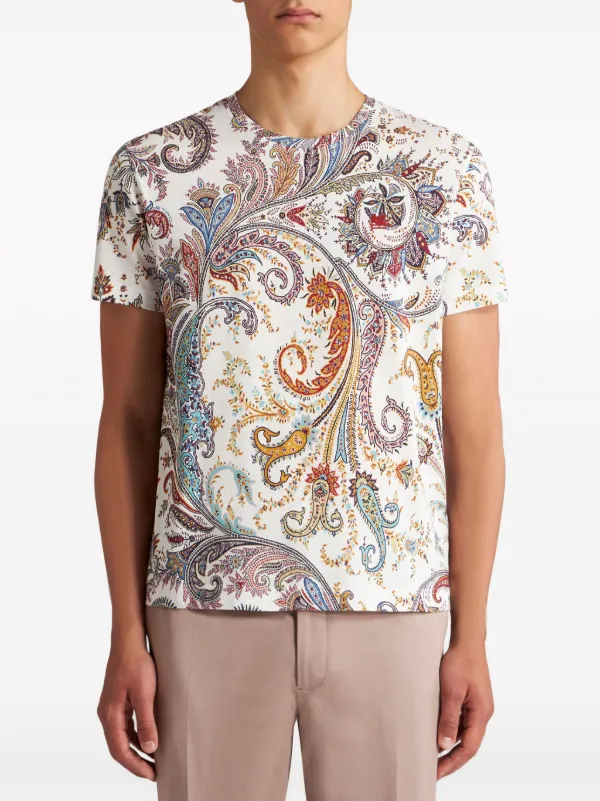 最新情報 ETRO JP FARFETCH | ホワイト | Tシャツ ペイズリー トップス