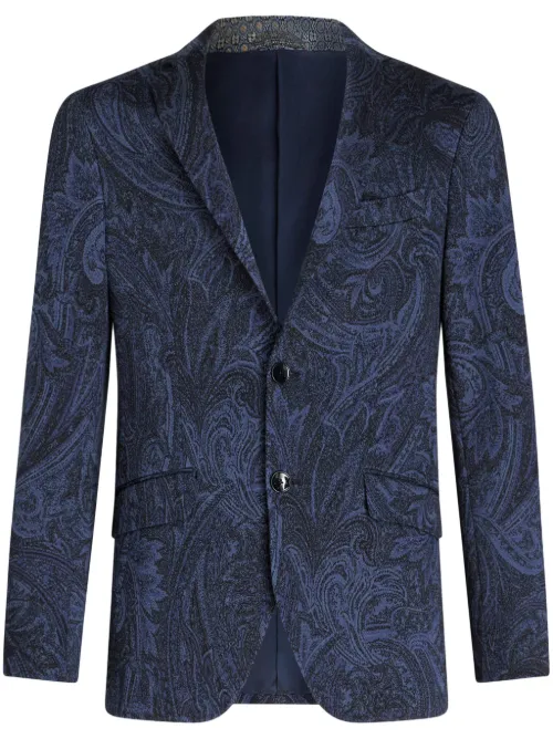 Blazer boutonné à imprimé cachemire - ETRO - Modalova
