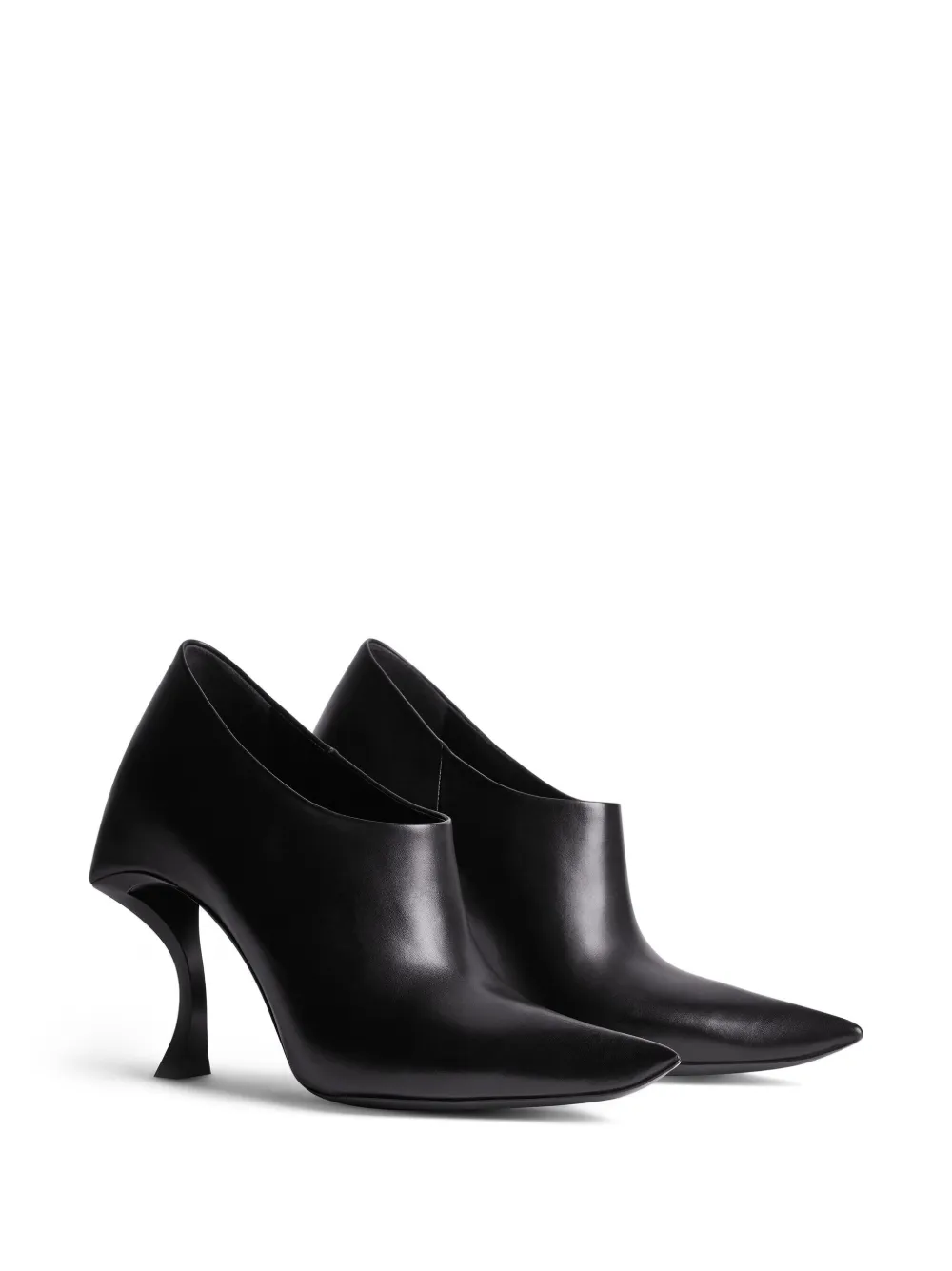 Shop Balenciaga Hourglass 100mm Leather Pumps In Black