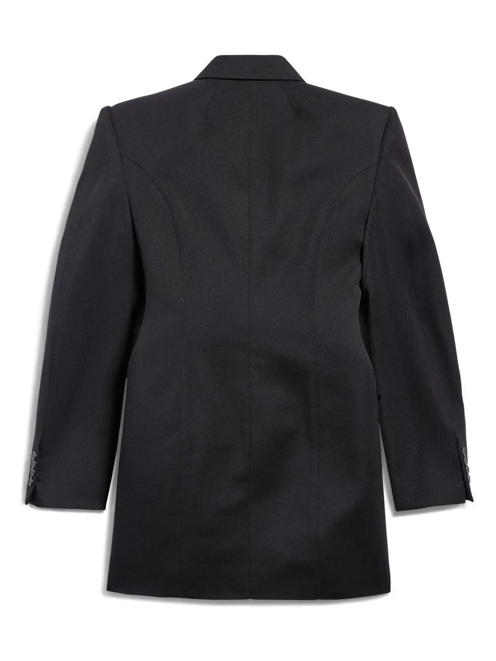 Shop Balenciaga Hourglass Virgin Wool Double-breasted Blazer In Black