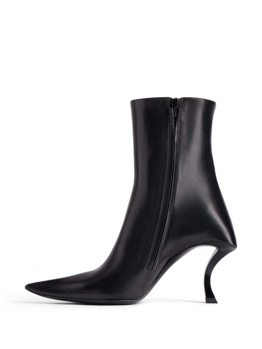 Shop Balenciaga Hourglass 100mm Leather Ankle Boots In Black