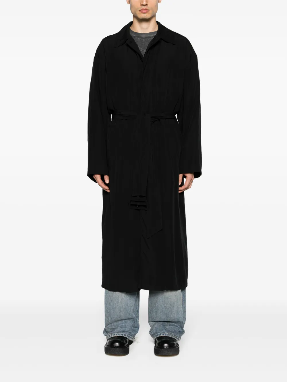 Balenciaga Men Belted Trench Coat