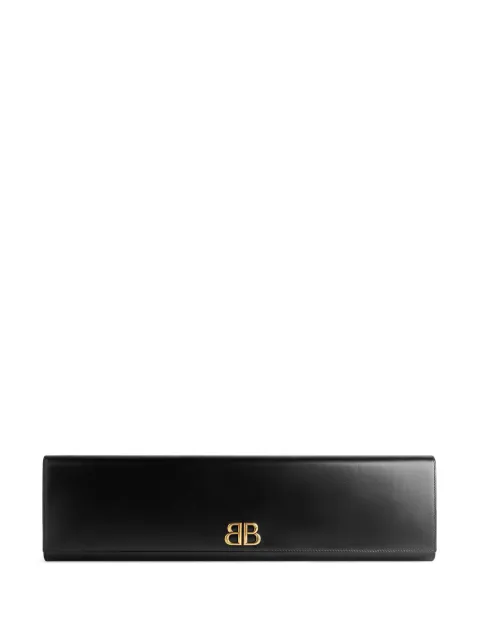 Balenciaga Maxi BB-embellished leather clutch