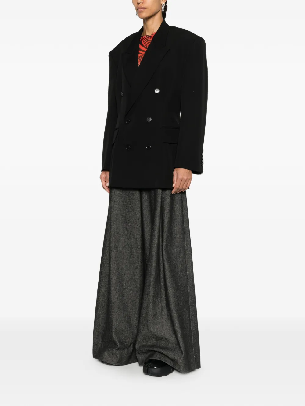 Balenciaga Blazer met gesmockte taille Zwart