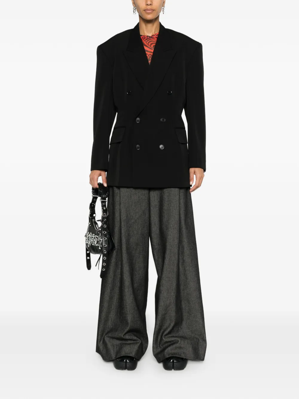 Balenciaga Blazer met gesmockte taille Zwart