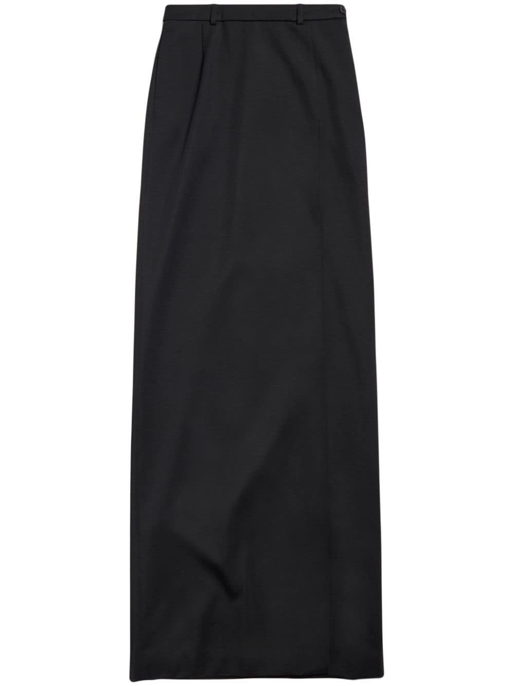 Shop Balenciaga Slit Tailored Maxi Skirt In Black