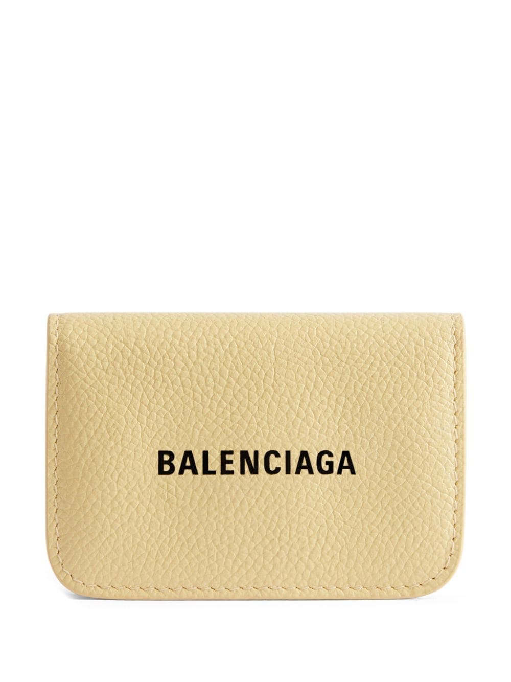 Balenciaga Mini Cash Leather Wallet In Butter Yellow/l Blk