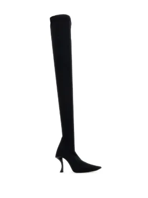 パンプス BALENCIAGA Women Boots 742881 W8MA1 1000 Women's New Flex Over-the-knee Boot in Black/white