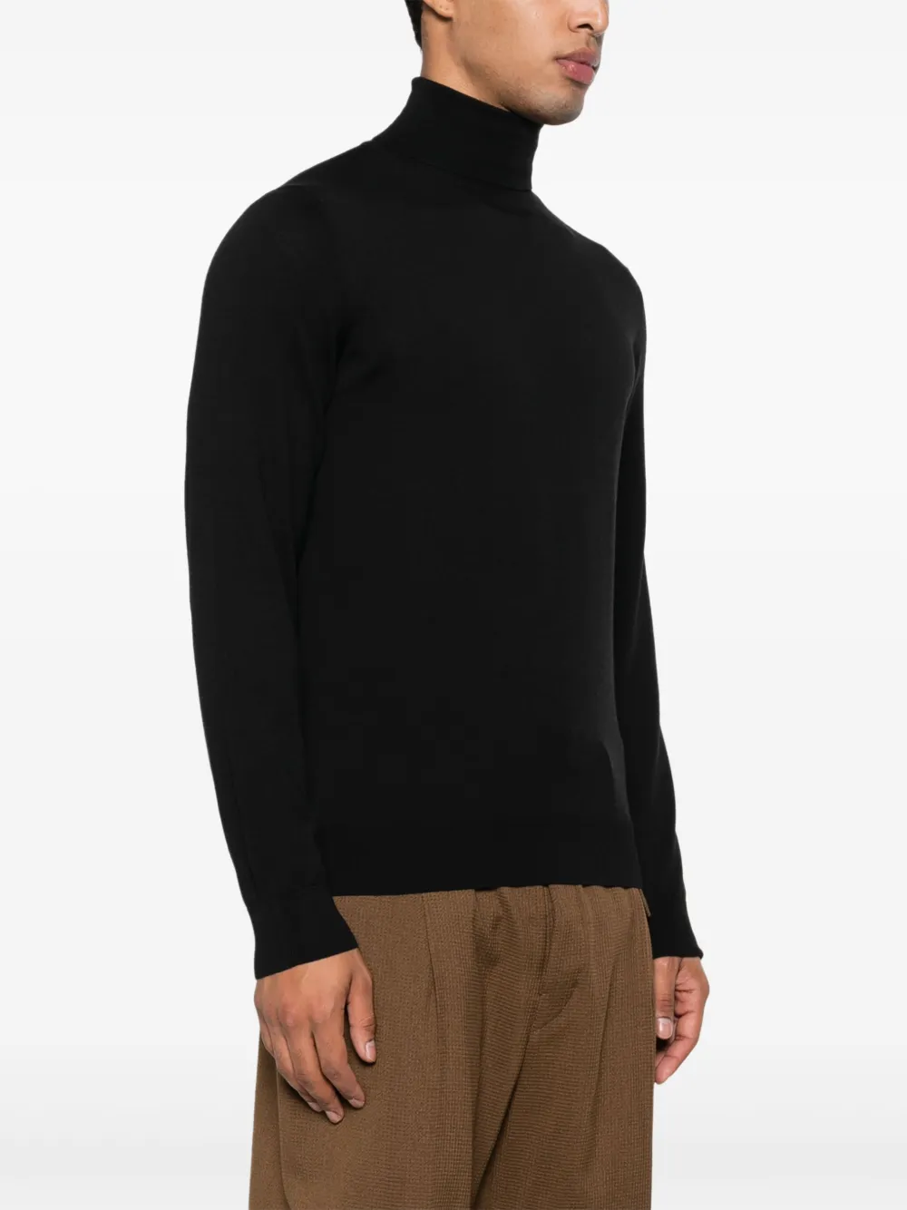 Piacenza Cashmere roll-neck wool jumper Zwart