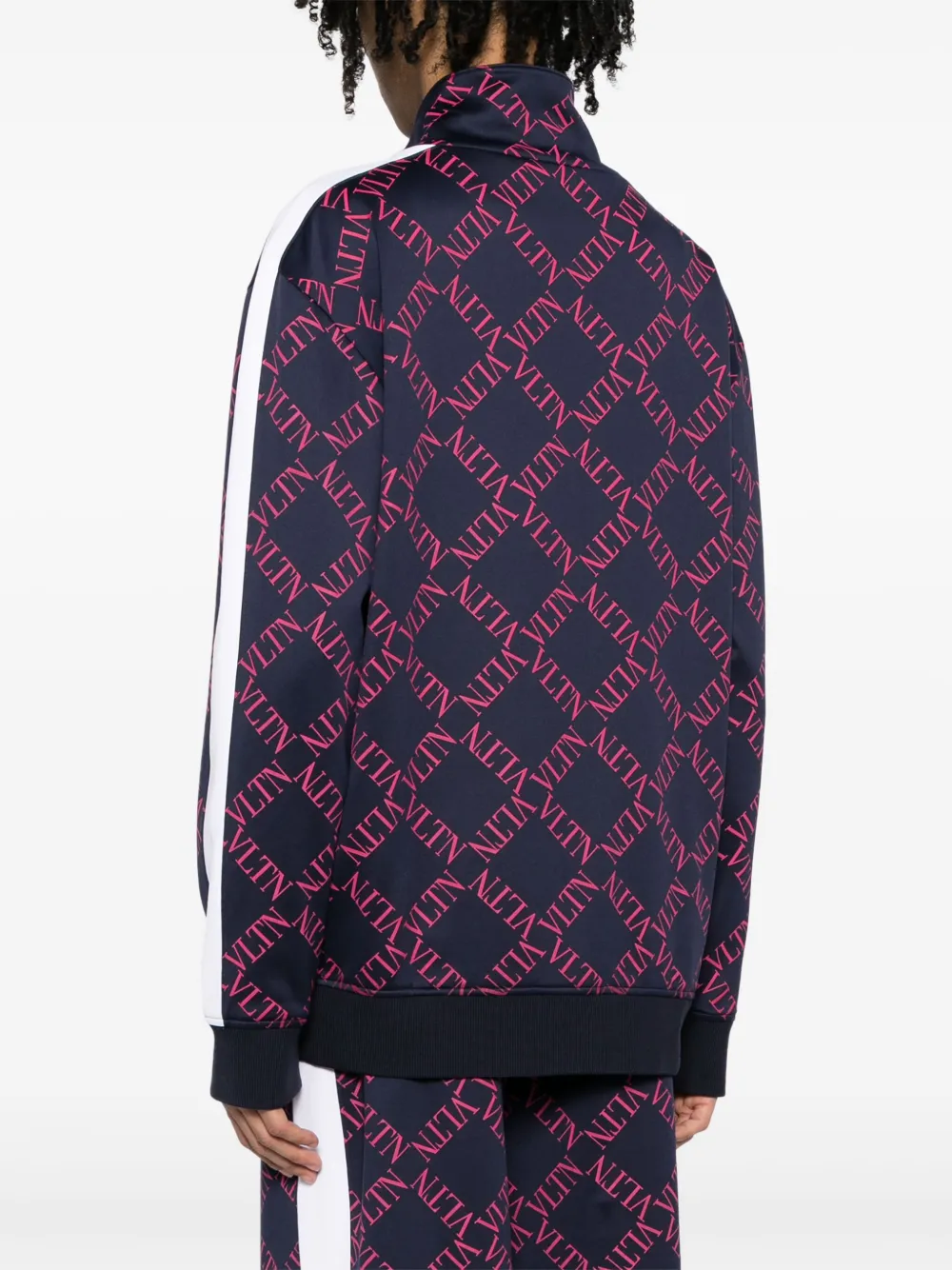 Shop Valentino Logo-print Zip-front Track Jacket In Multicolour