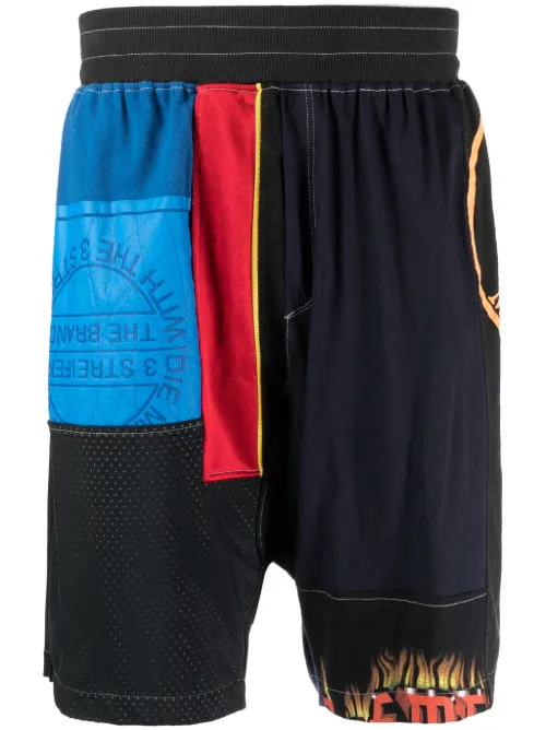 Short de sport à design patchwork - Amen - Modalova