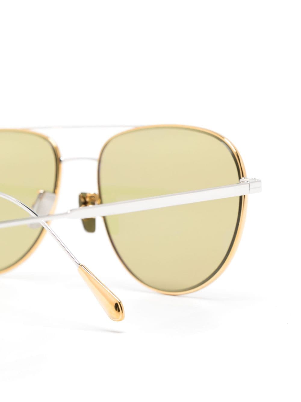 Shop Cutler And Gross Two-tone Pilot-frame Sunglasses In Green