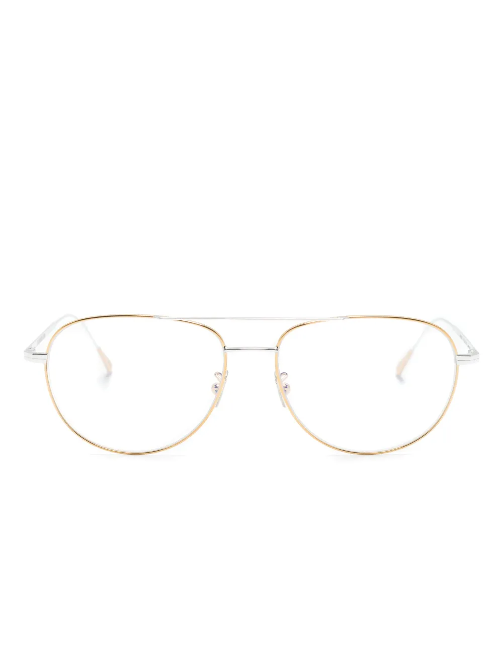 Cutler And Gross Two-tone Pilot-frame Glasses In Gold