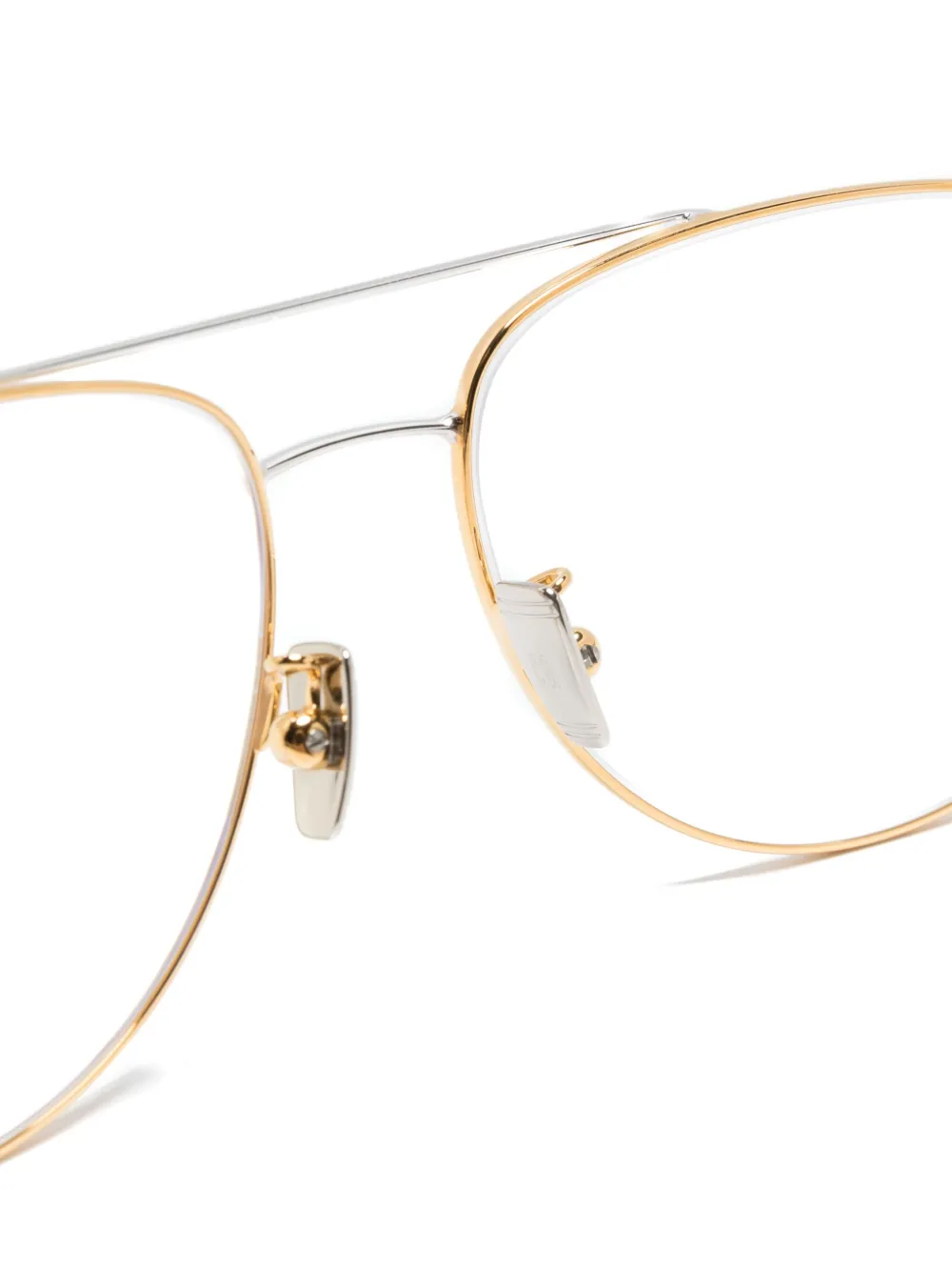 Cutler And Gross Two-tone Pilot-frame Glasses In Gold