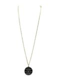 CHANEL Pre-Owned Chanel Black Resin CC Pendant Necklace 2009 - Gold