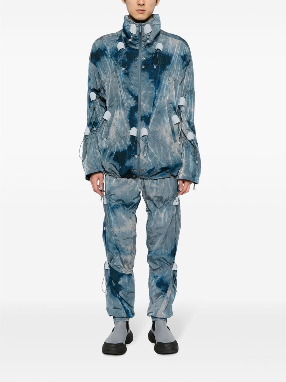Shop Aa Spectrum Crinkled-coated Finish Jacket In Blue