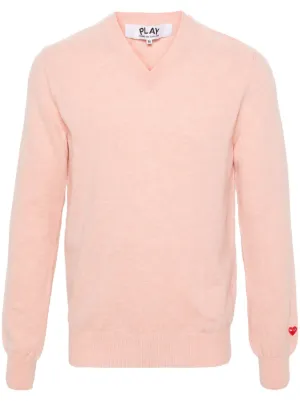 Comme Des Garçons Play Vネック セーター | ピンク | FARFETCH JP