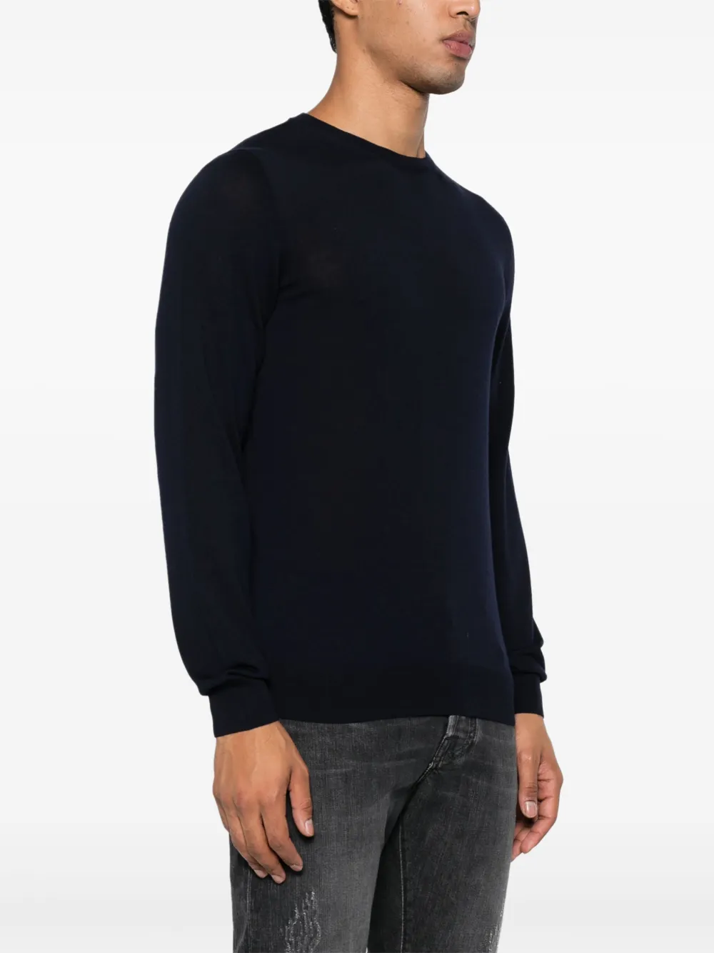 Piacenza Cashmere Crew-neck Wool Jumper In Blue