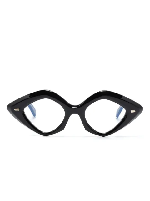 Cutler & Gross logo-engraved cat-eye frame glasses 
