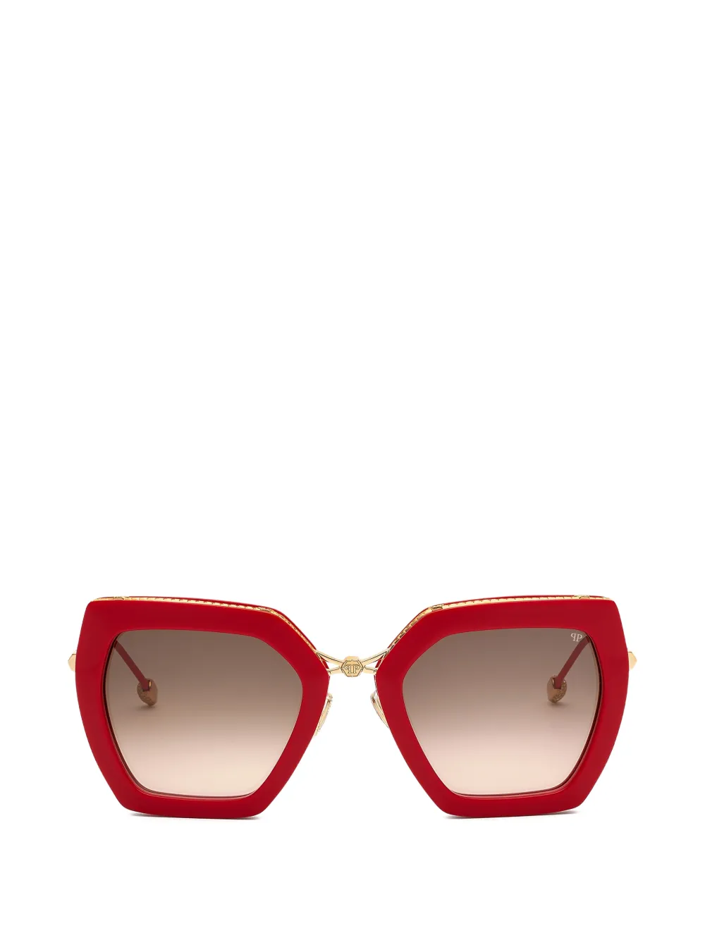 Philipp Plein Eyewear Sonnenbrille mit geometrischem Gestell - Rot