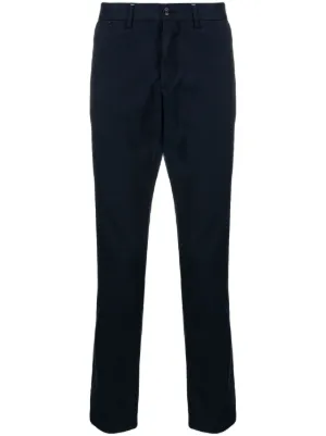 Hackett Moleskin logo-patch straight-leg Cotton Trousers | Blue