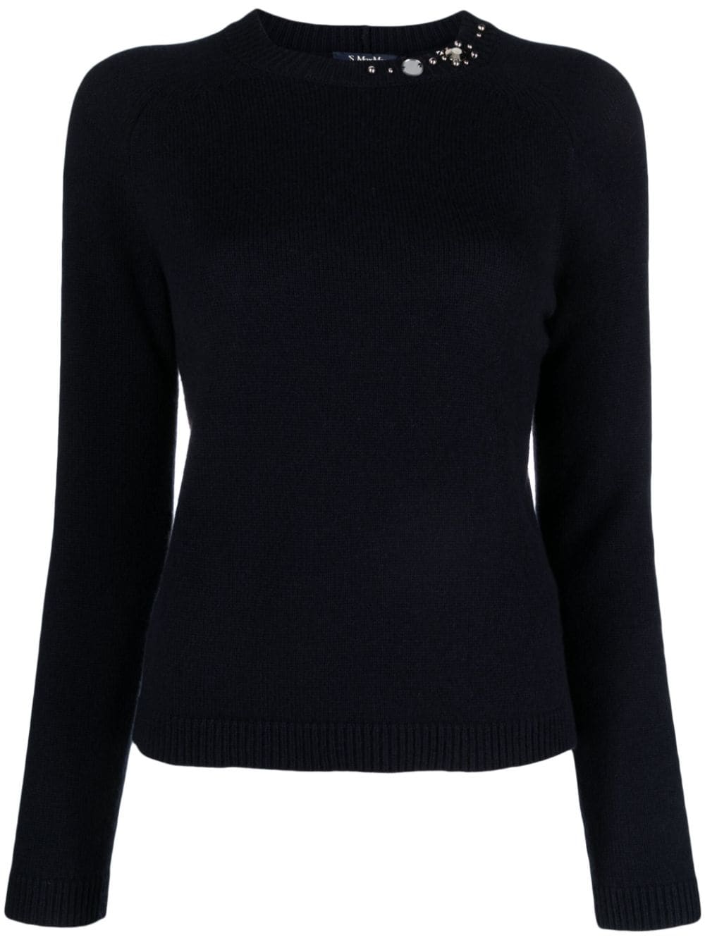 's Max Mara Zodiaco Bead-embellished Ribbed Jumper In Blue