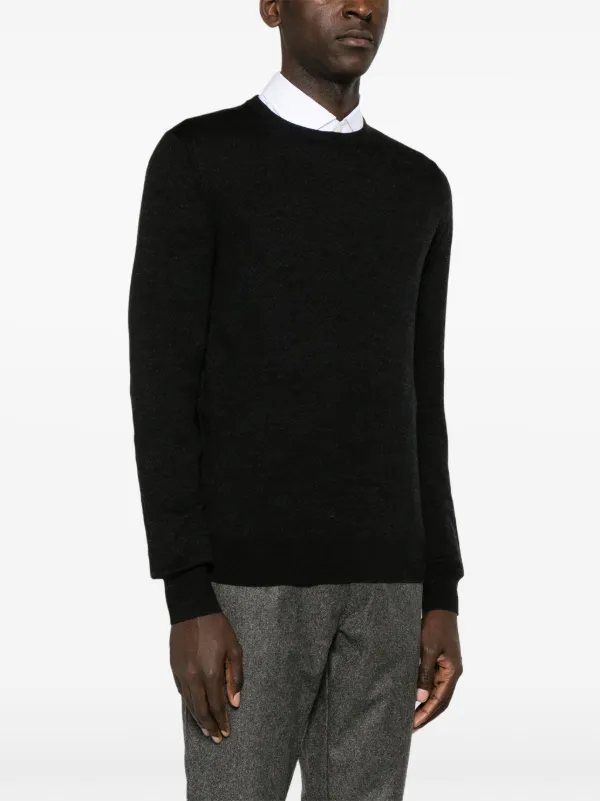 トップス 2601067 UND HERRINGBONE JACQUARD KNIT Hackett Herringbone Jacquard Wool Jumper | Black | FARFETCH GR